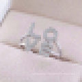 Женская стерлингового серебра 925 Инкрустированные CZ алфавит-образный кольцо